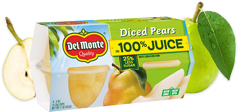Del Monte Diced Pears Packaging PNG