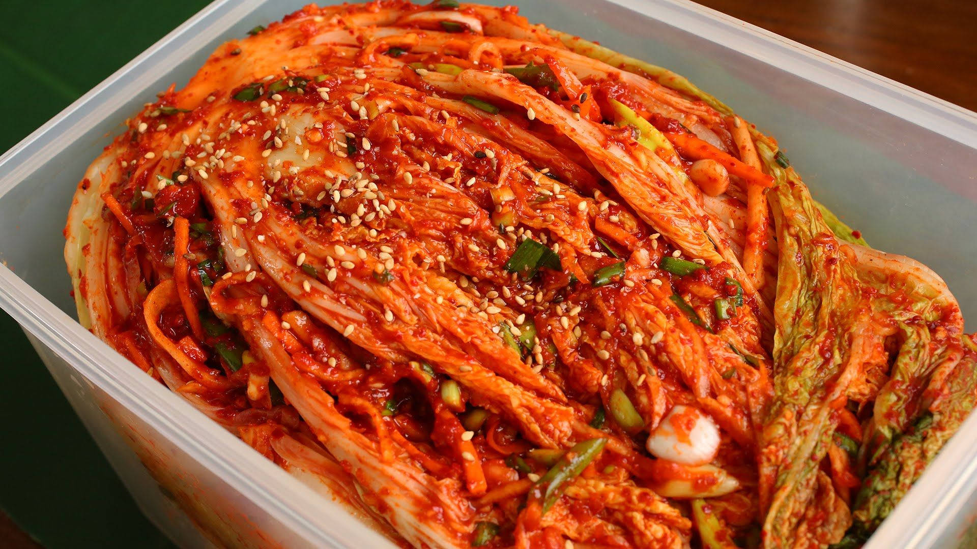 Delectable Close Up Of Kimchi Wallpaper