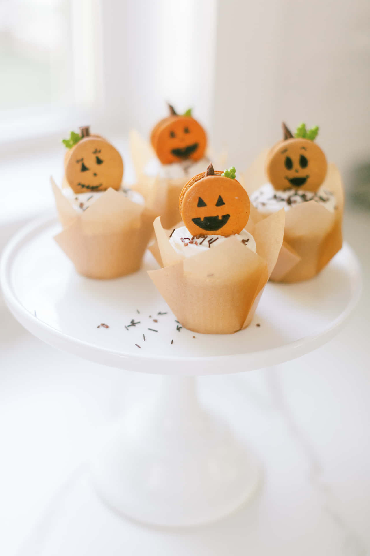 Delectable Halloween-themed Cupcakes Wallpaper