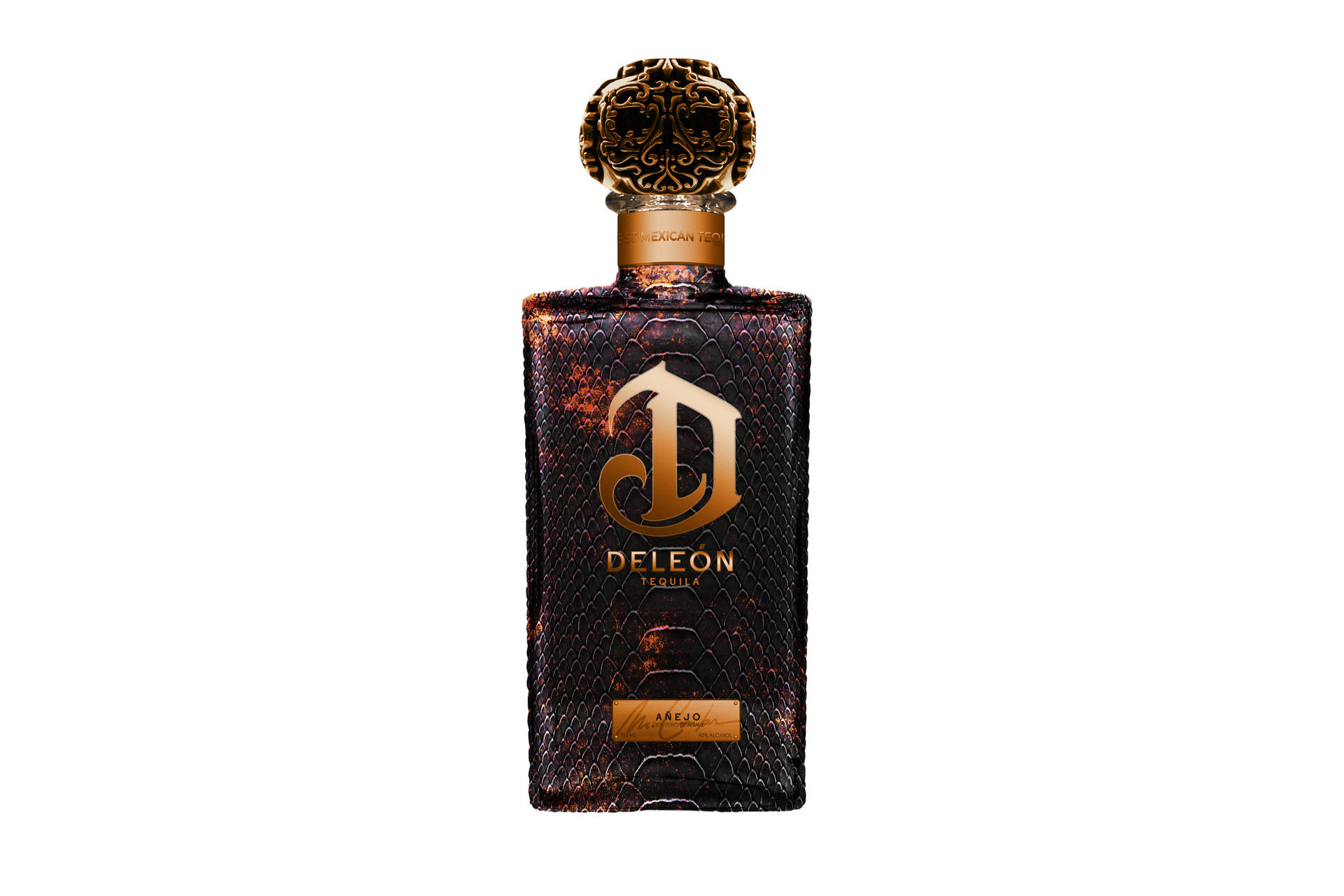 Deleón Tequila Bottle With Leather Skin Picture