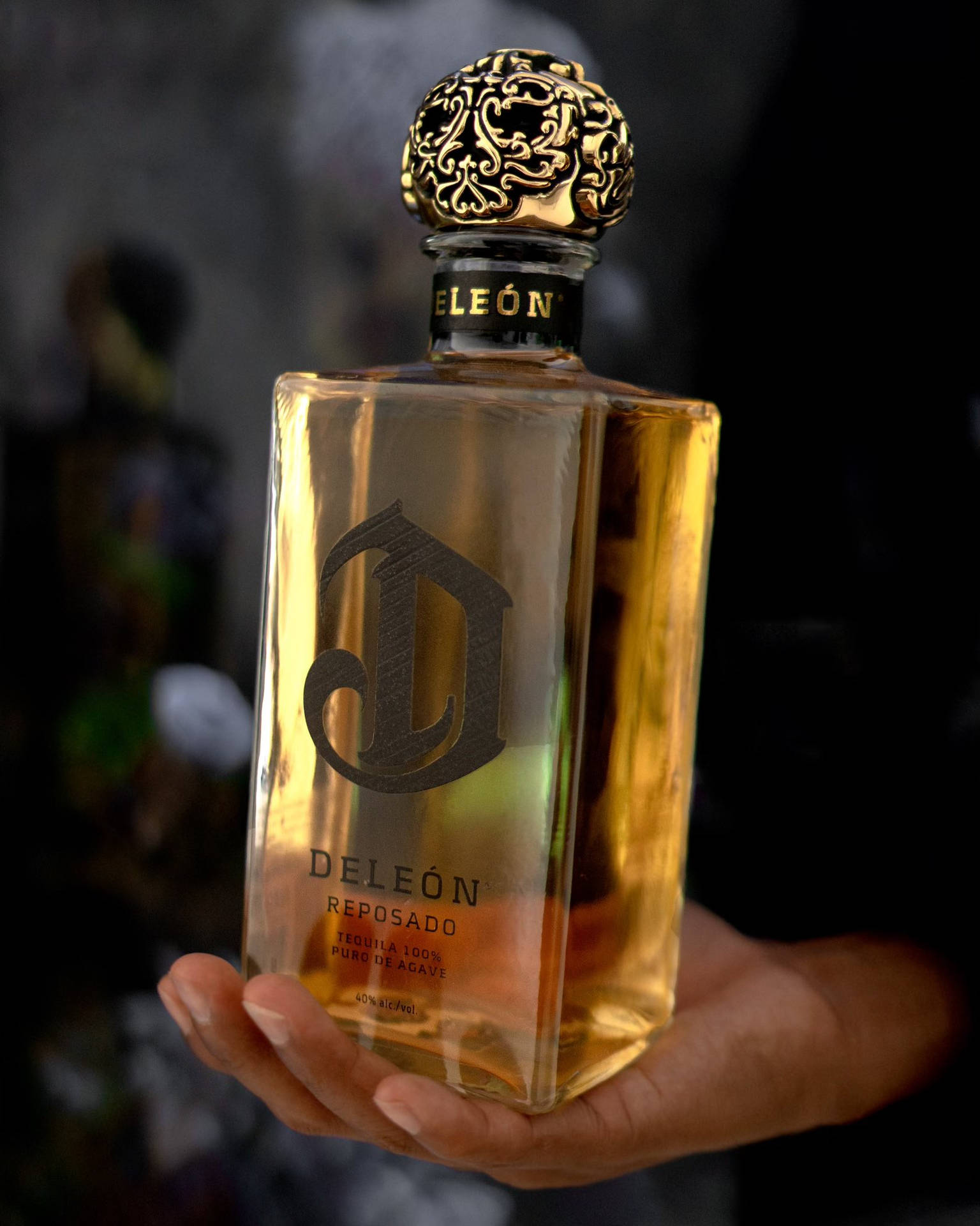 Deleón Tequila Gold Reposado On Hand Picture