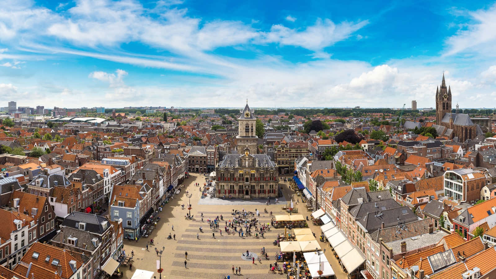 Download Delft Cityscape Aerial View Wallpaper | Wallpapers.com