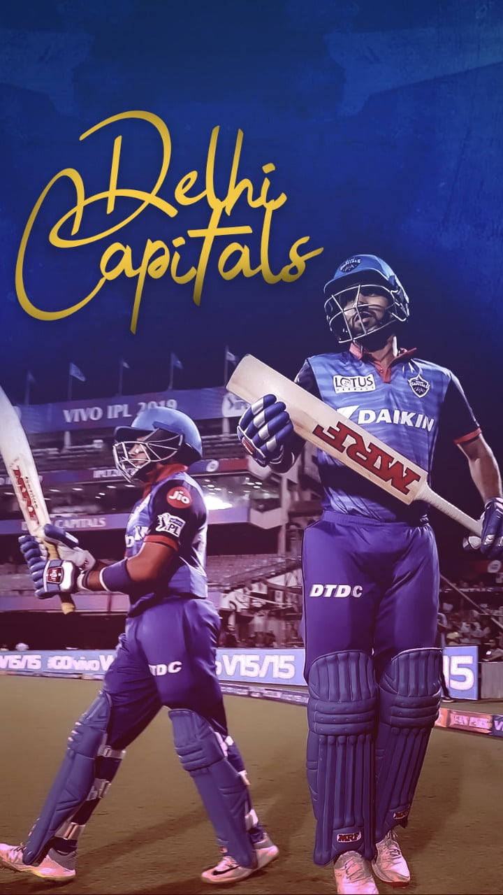 Delhi Capitals Batsman Raina svinger bat som en professionel. Wallpaper