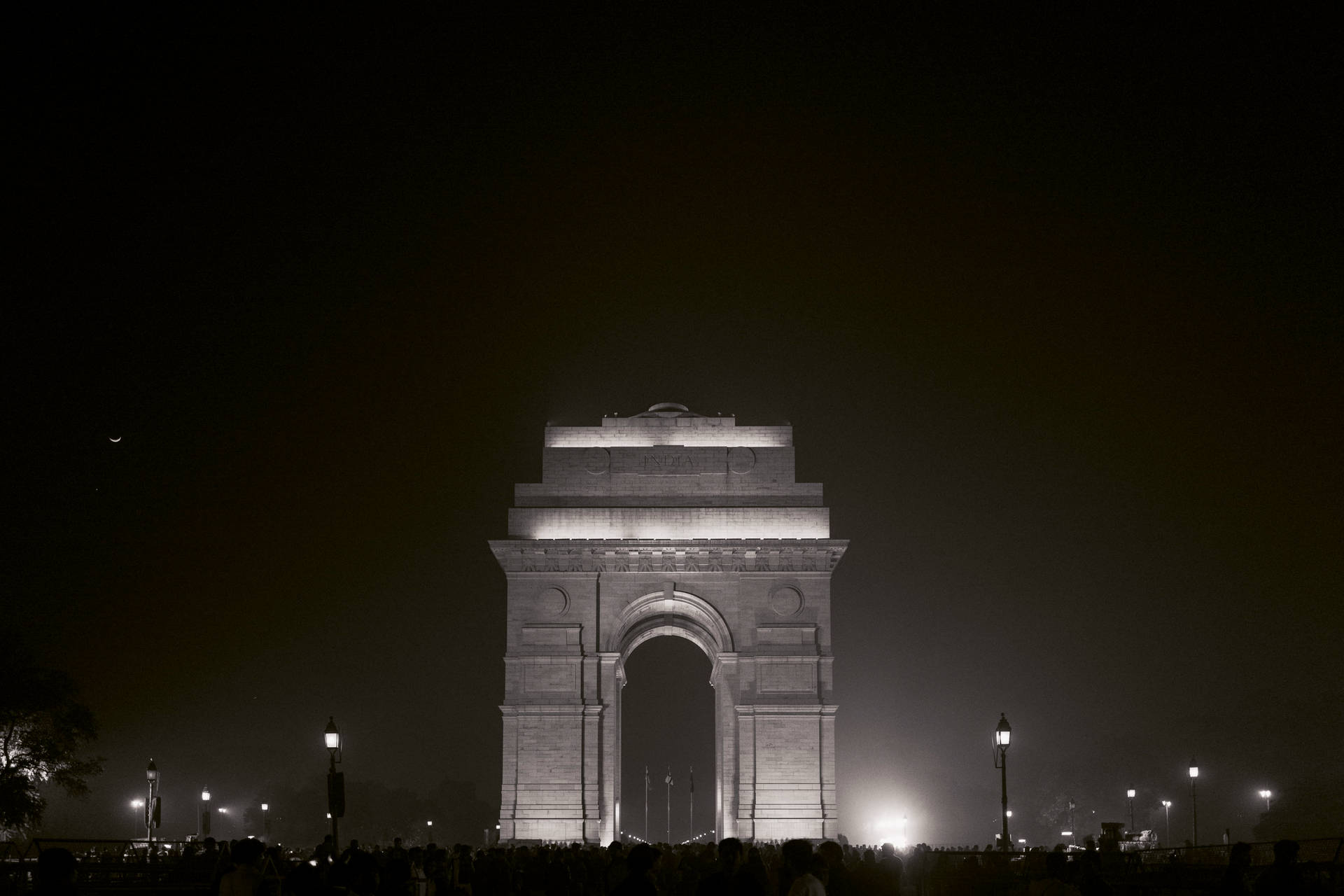 Delhi India Gate Grayscale Picture