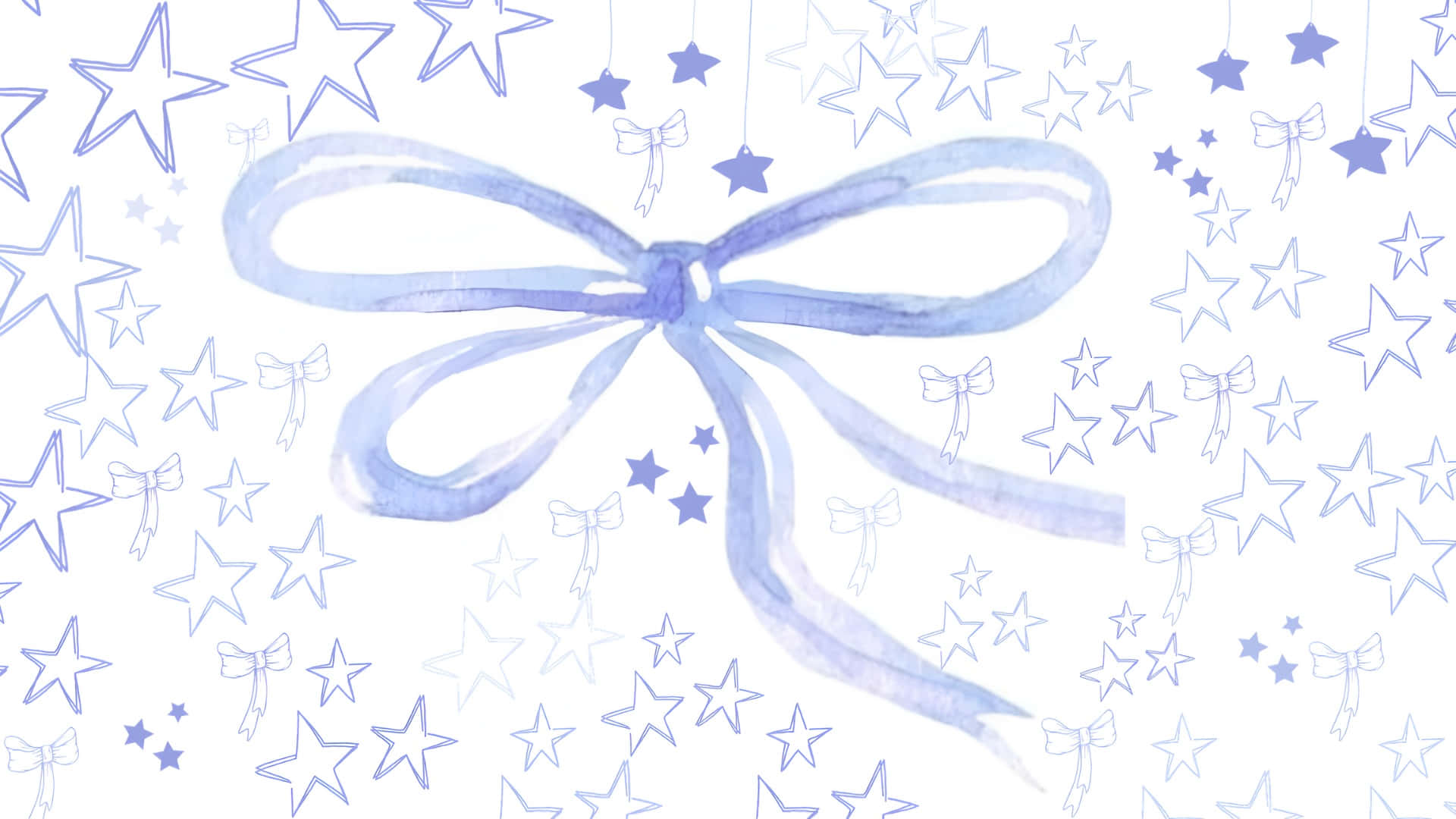 Delicate Blue Aesthetic Bow Wallpaper