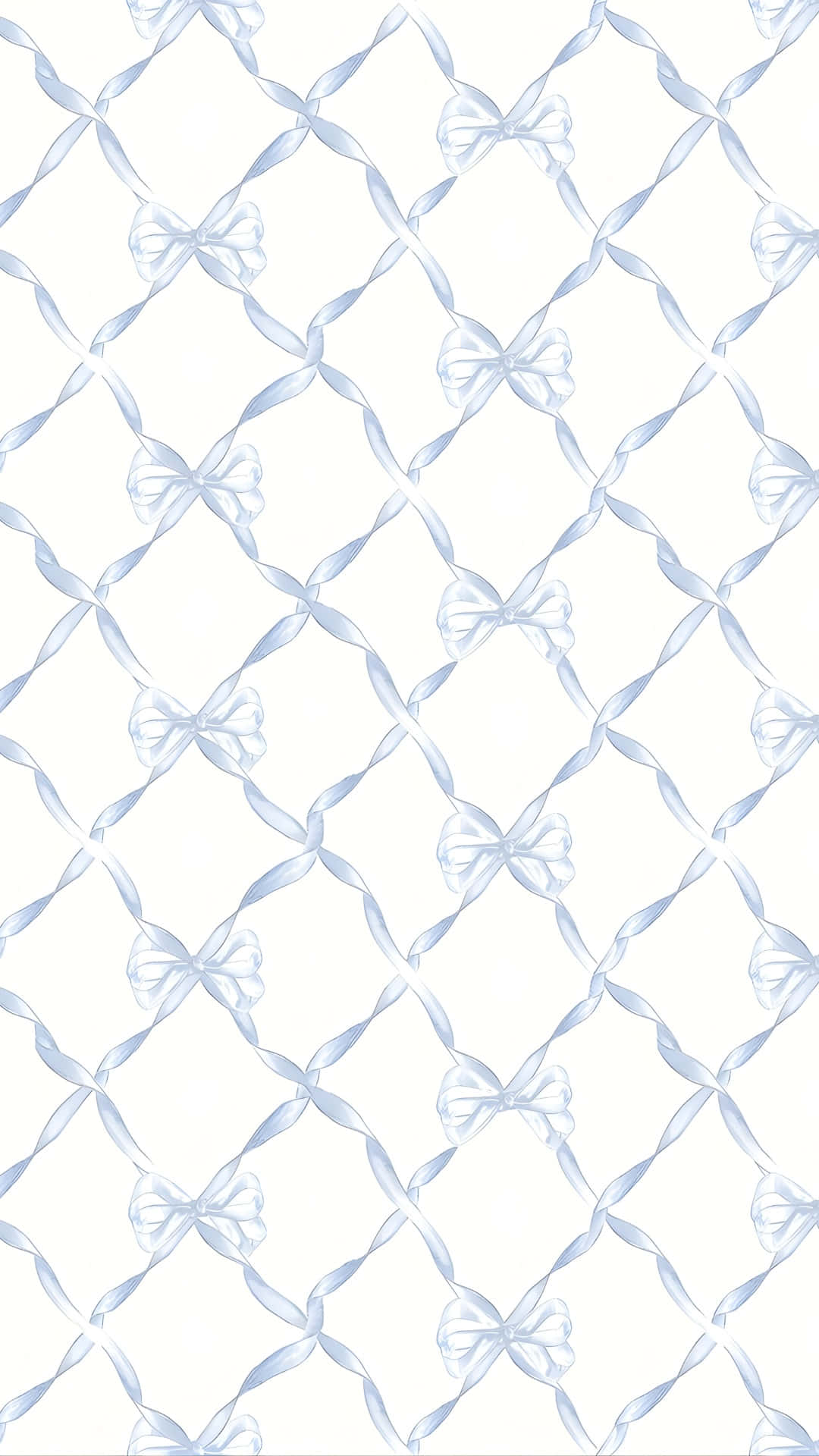 Delicate Blue Bow Pattern Wallpaper