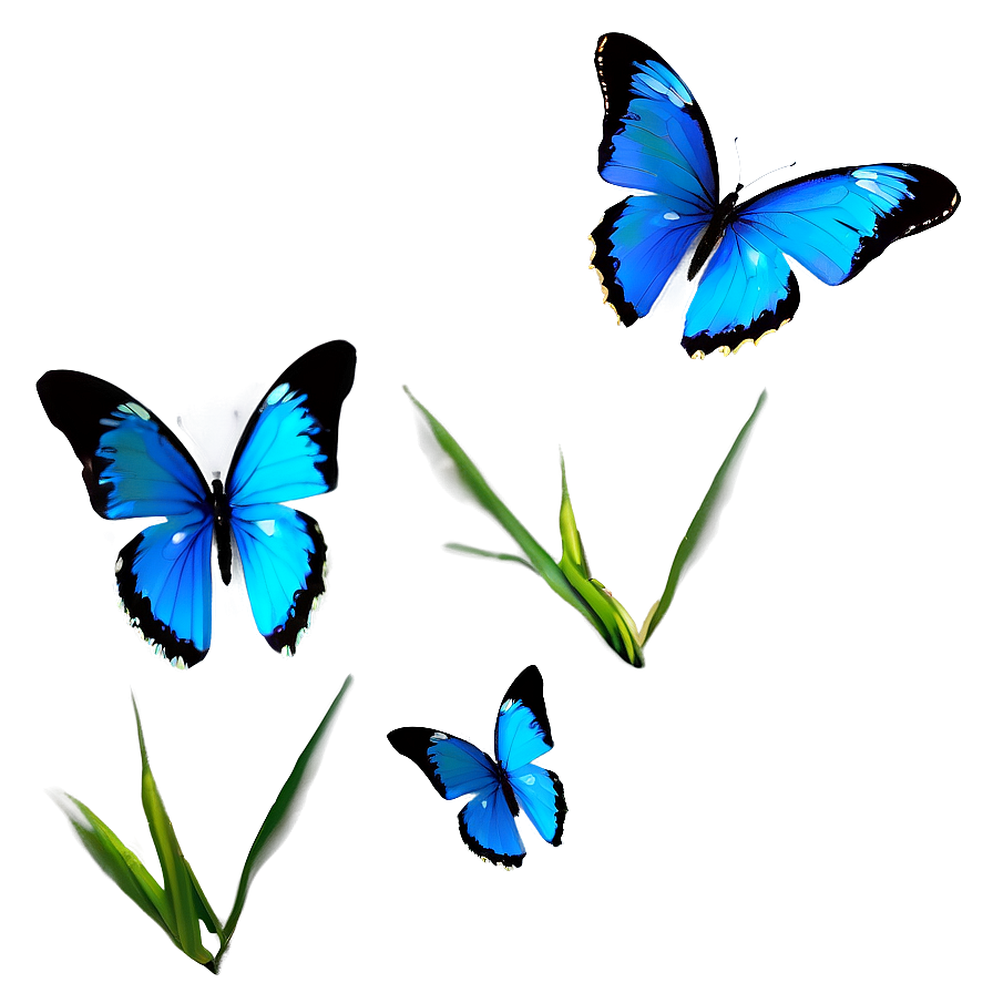 Delicate Blue Butterflies Png 74 PNG