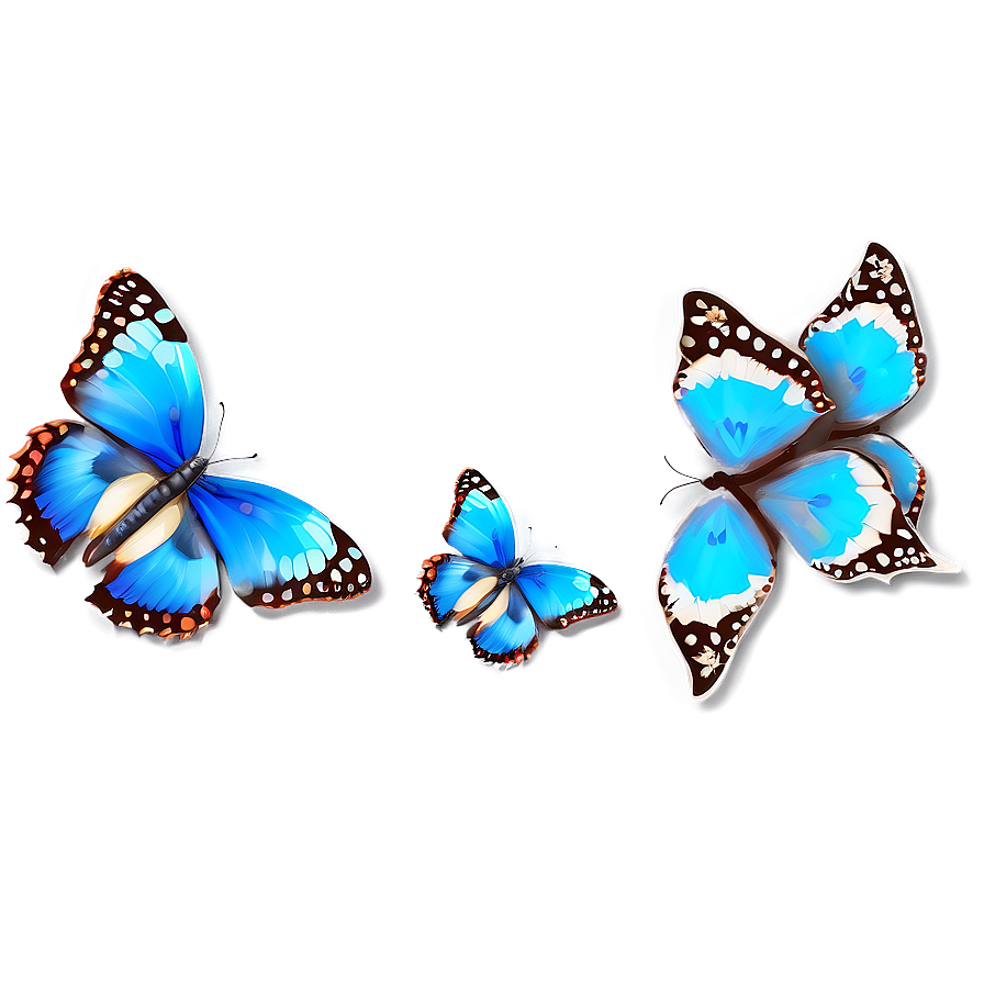 Delicate Blue Butterflies Png Dwm PNG