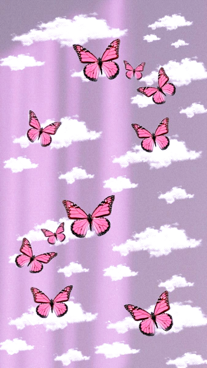 Delicate Charm - Elegant Pink Butterfly Background