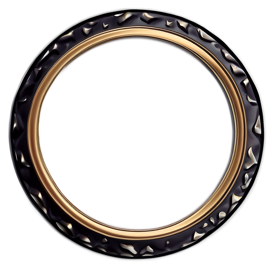 Delicate Gold Circle Frame Png Ita PNG