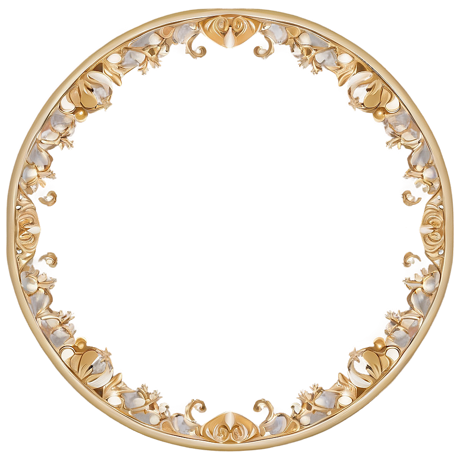 Delicate Gold Circle Frame Png Ypi PNG