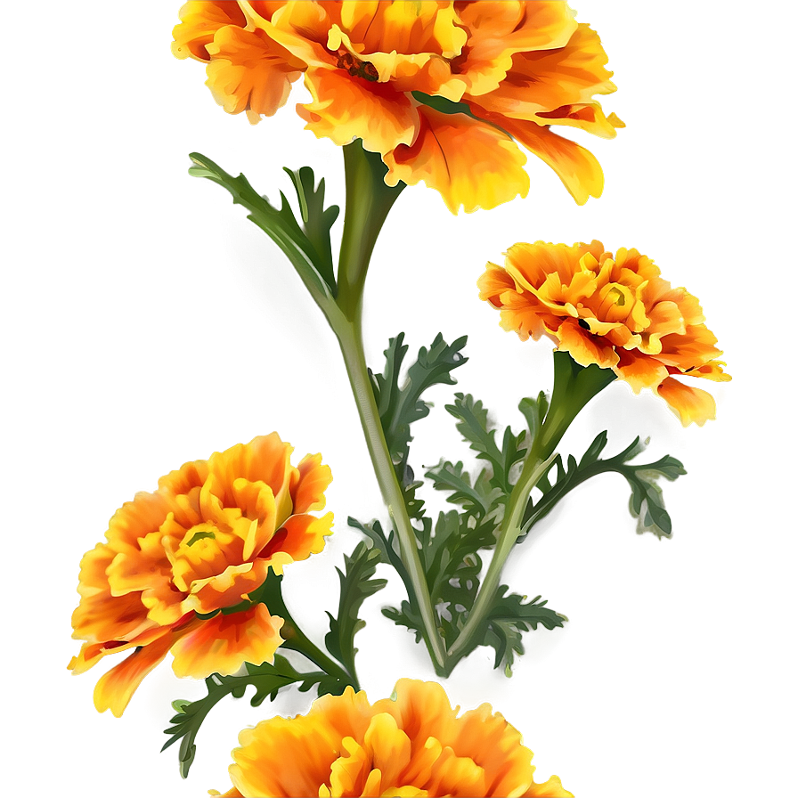 Delicate Marigolds Close-up Png 88 PNG