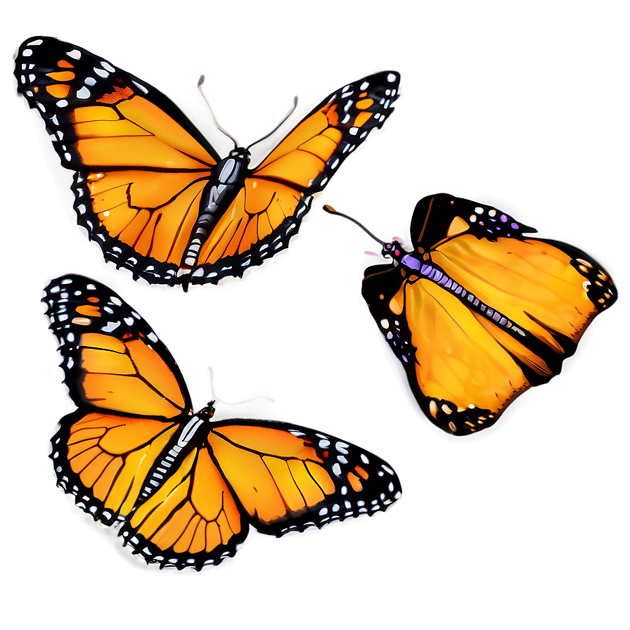 Delicate Monarch Butterflies Png 06252024 PNG