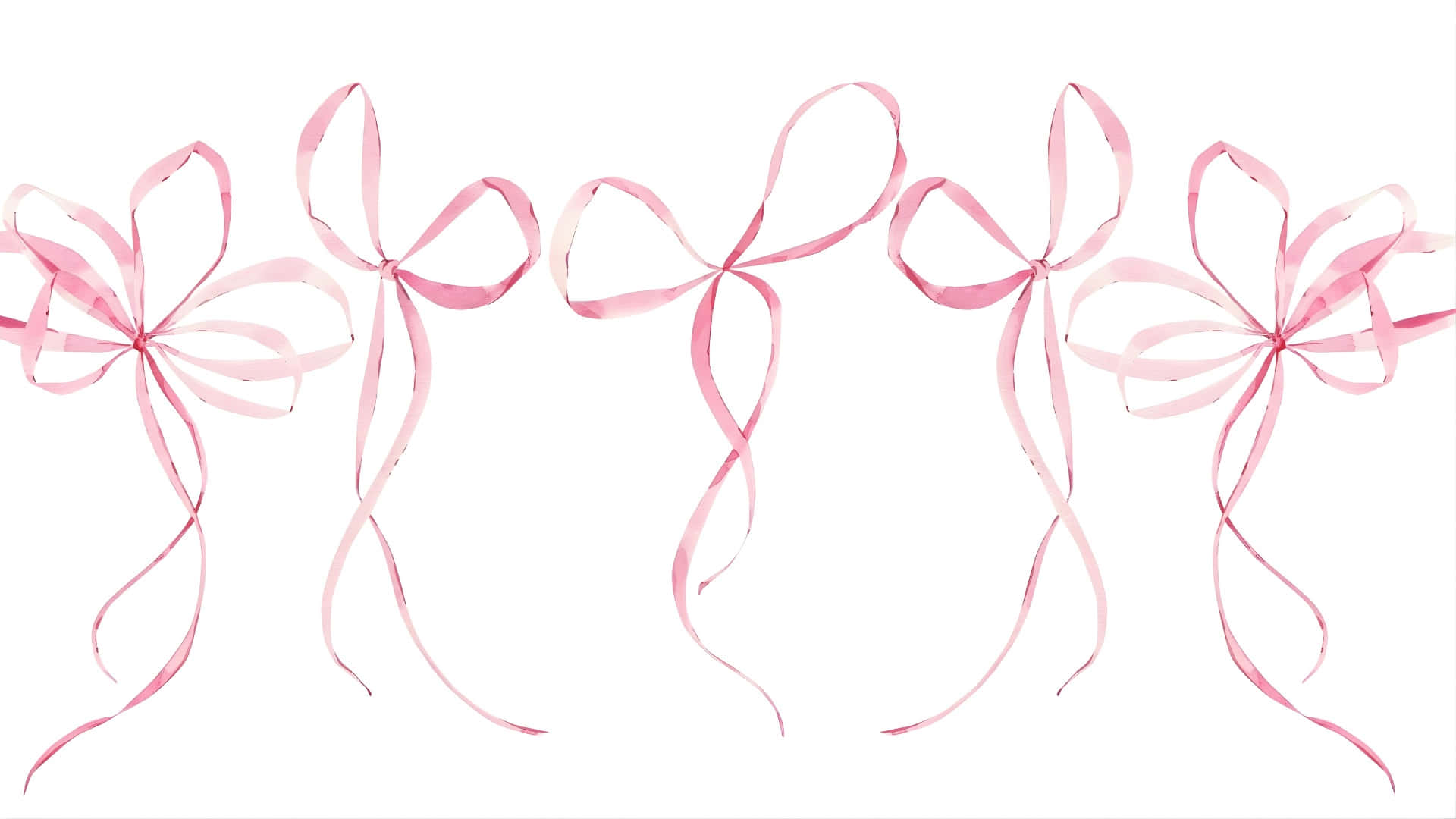 Delicate Pink Ribbon Bows Wallpaper