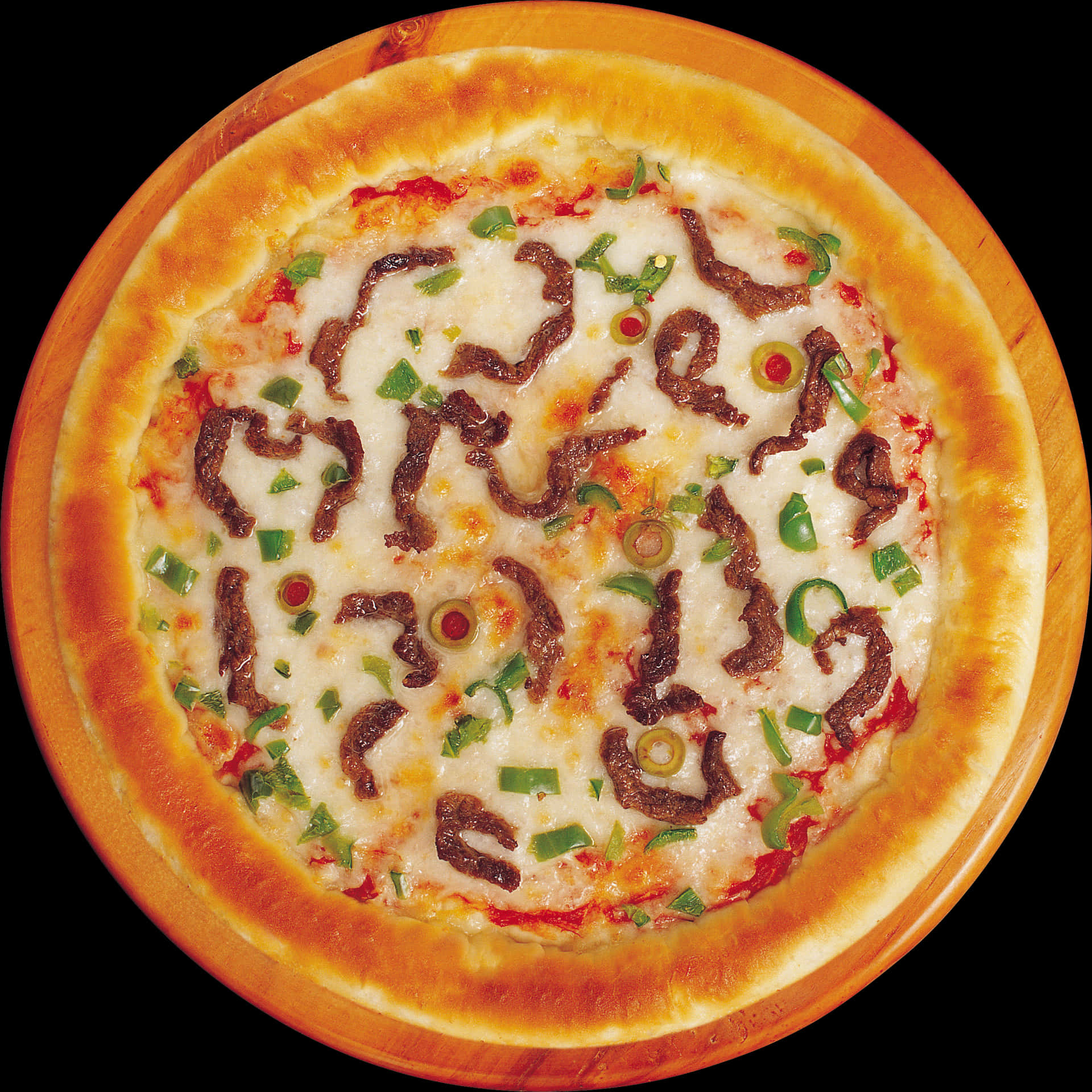Delicious Cheese Pizzawith Toppings PNG