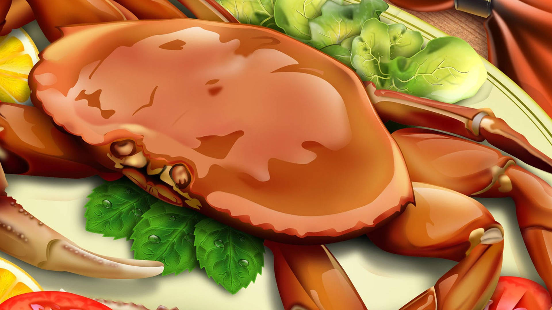 Delicious Crab With Sauce Wallpaper
