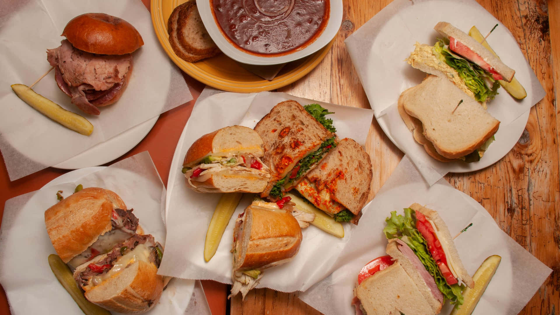 Delicious Food Sandwiches Wallpaper