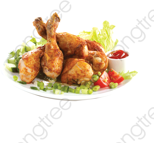 Delicious Fried Chicken Plate PNG