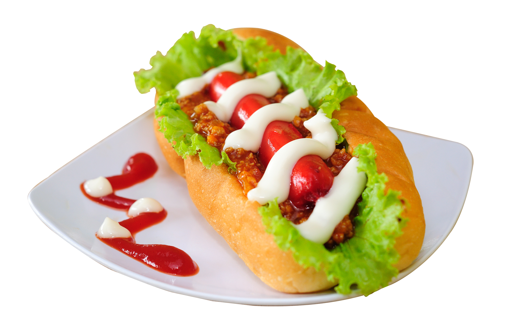 Delicious Hotdogwith Condiments PNG