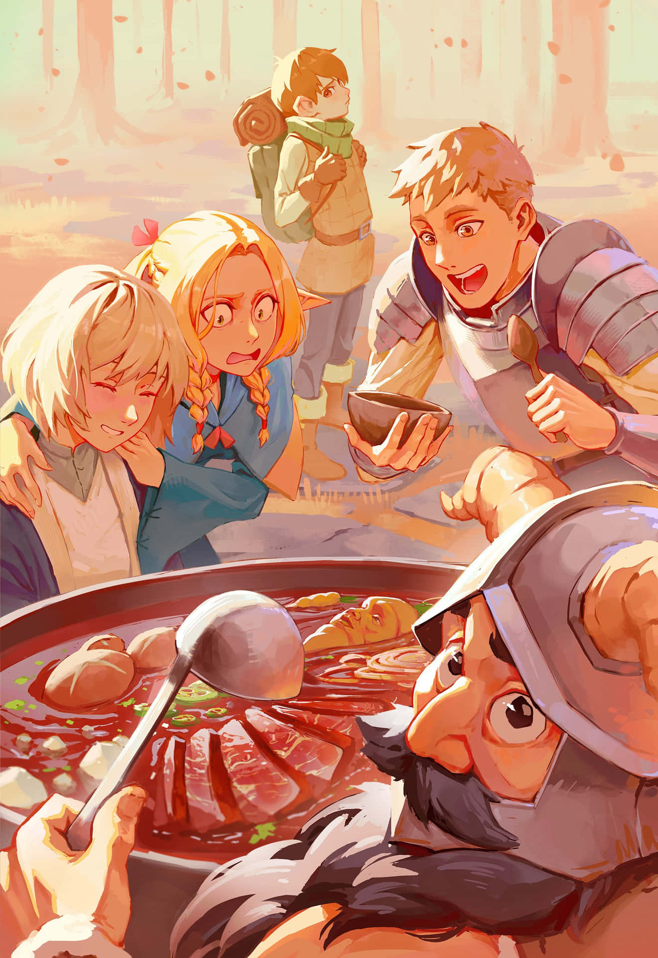 Delicious In Dungeon Adventurers Cooking Wallpaper