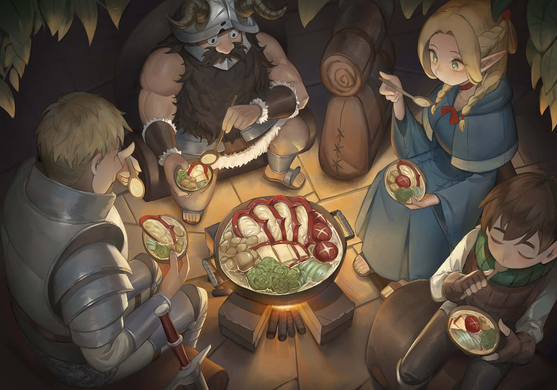 Delicious In Dungeon Adventurers Feast Wallpaper