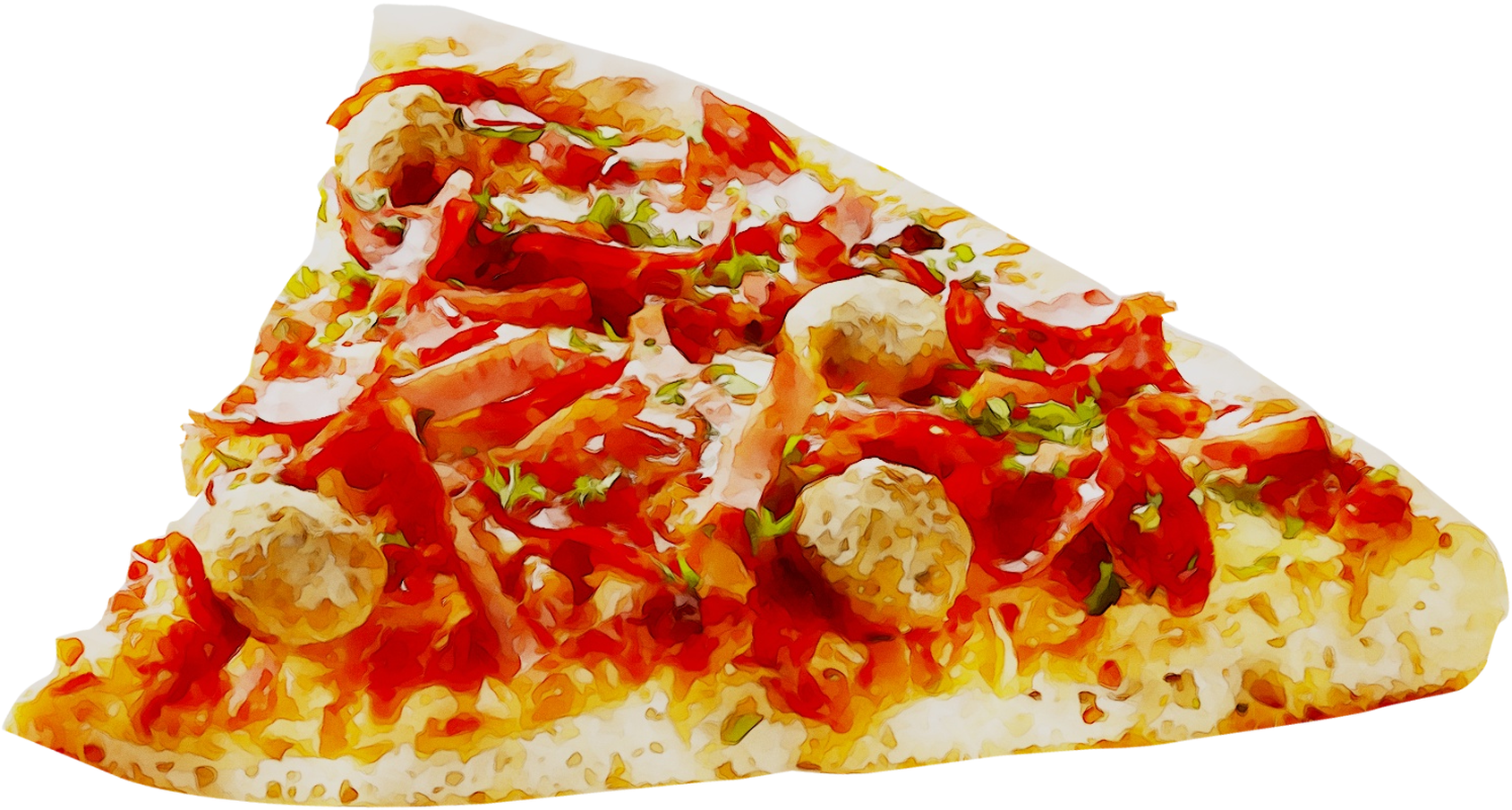 Delicious Meatball Pizza Slice.png PNG