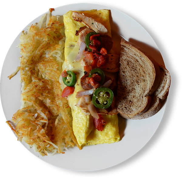 Delicious Omelette With Sides PNG