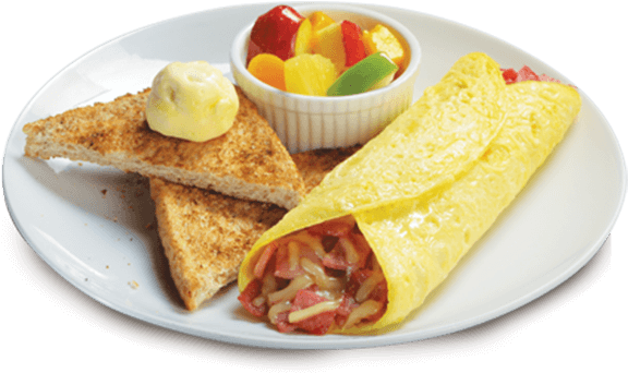 Delicious Omelette With Sides PNG