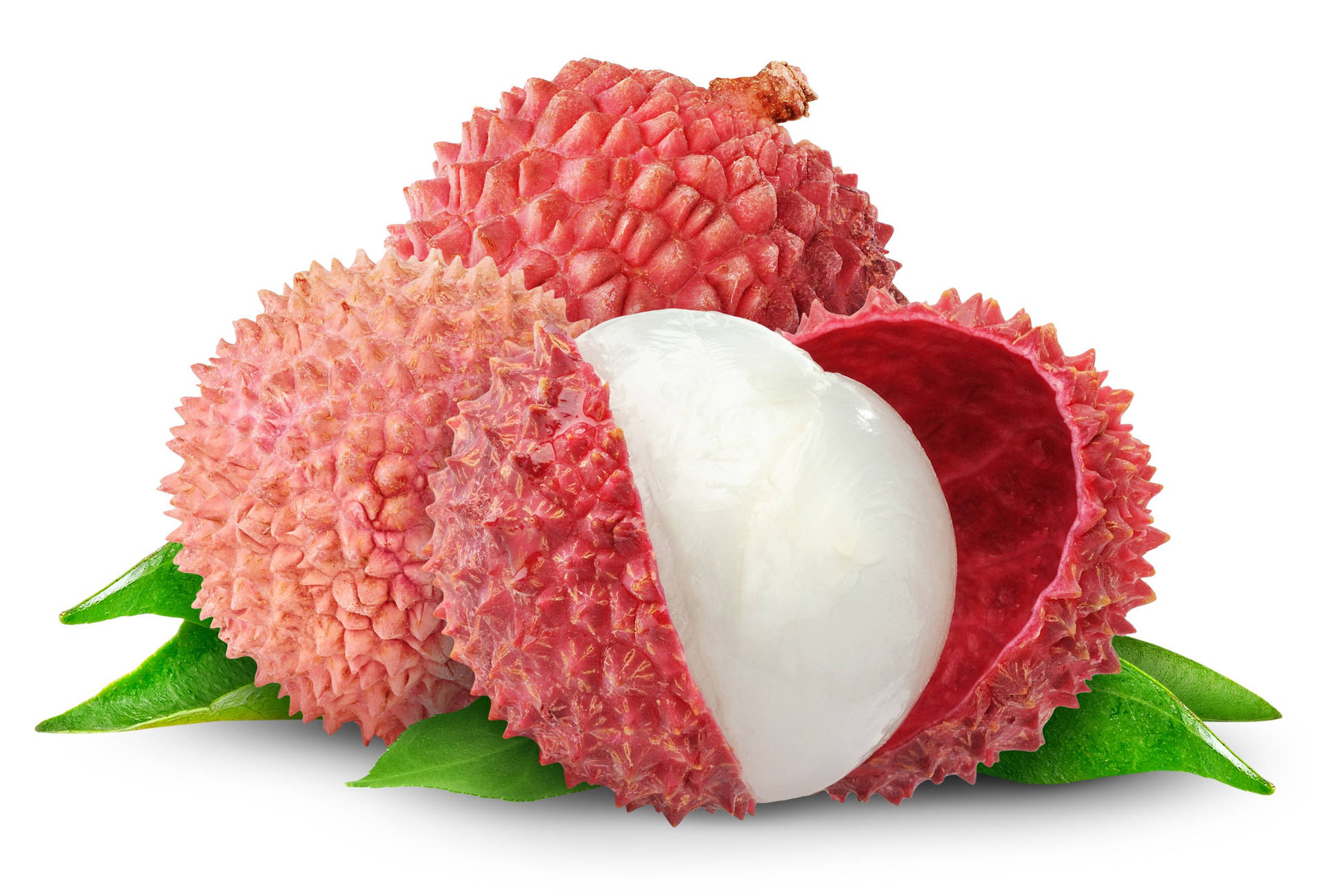 Delicious Open Red Lychee Fruits Wallpaper