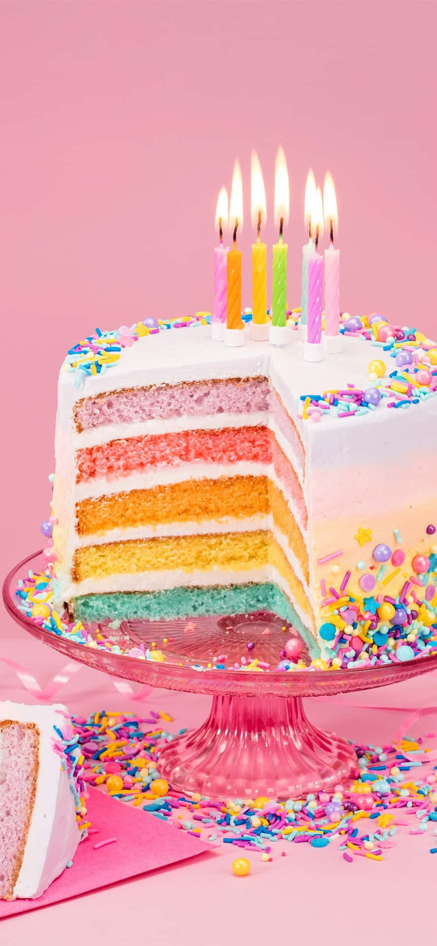 Delicious Rainbow Layered Cake