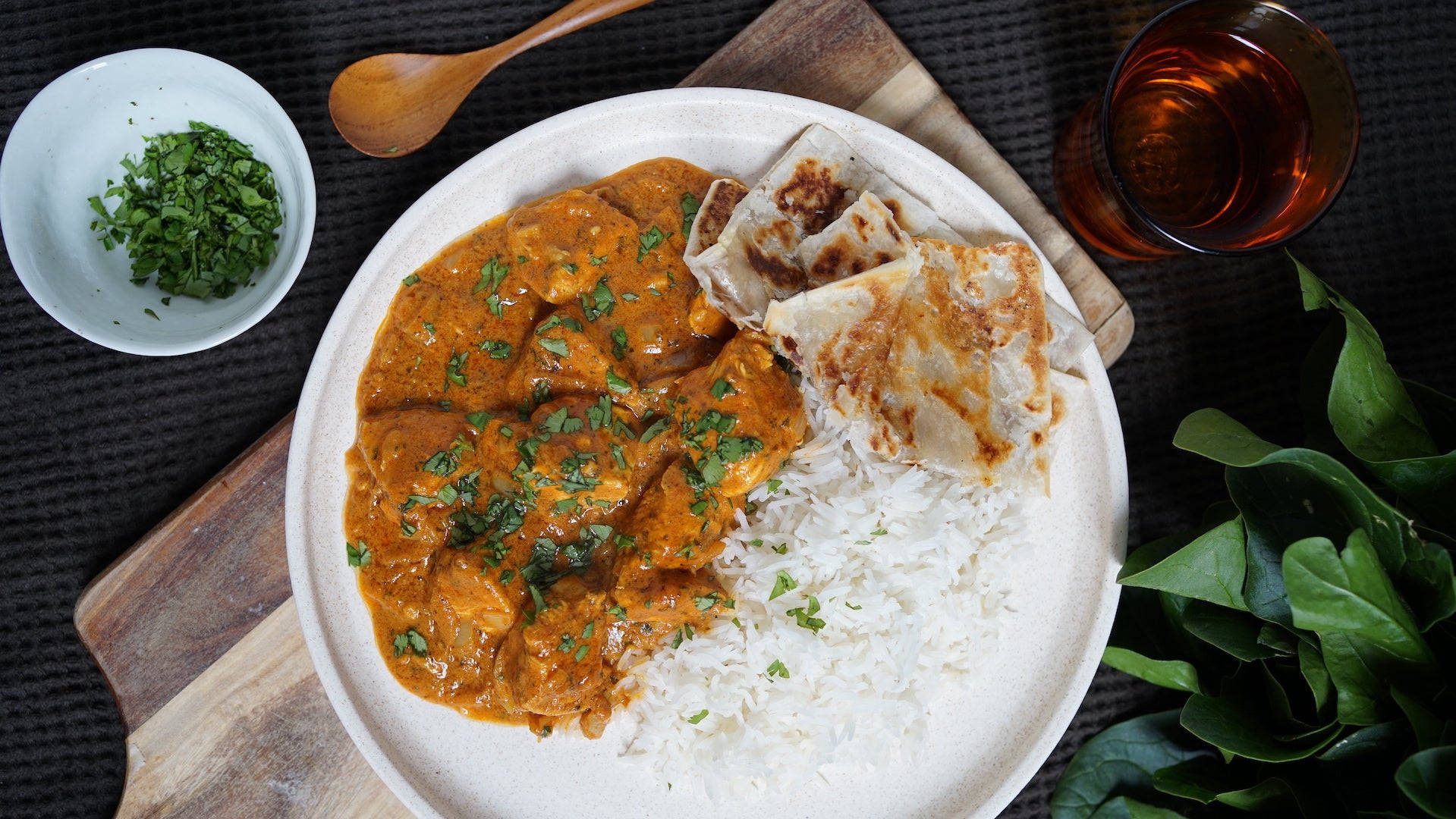 Delicious Rice And Butter Chicken Dish Wallpaper