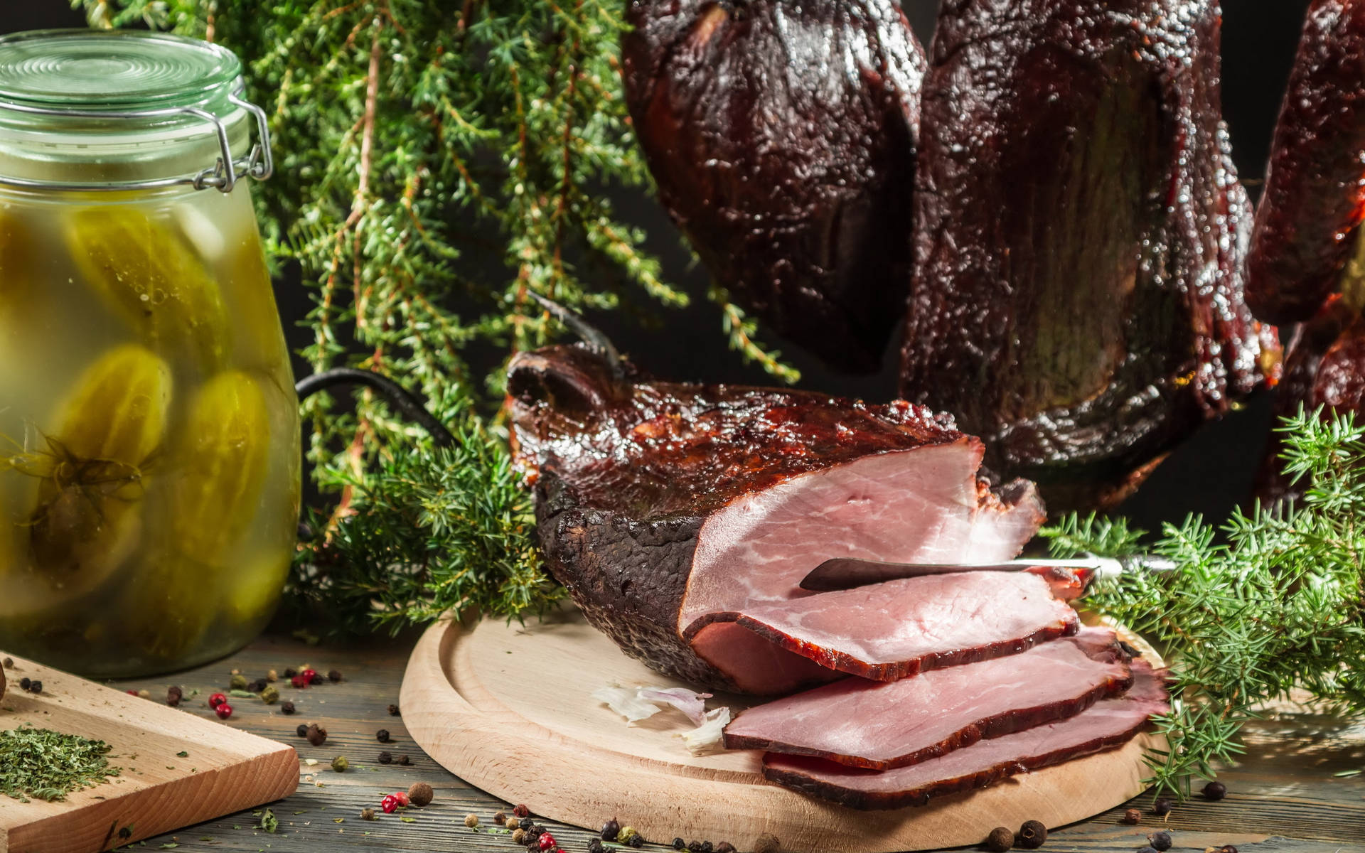 Delicious Smoked Ham Meat Wallpaper