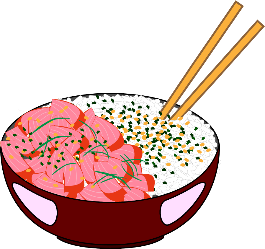 Delicious Sushi Rice Bowl Illustration PNG