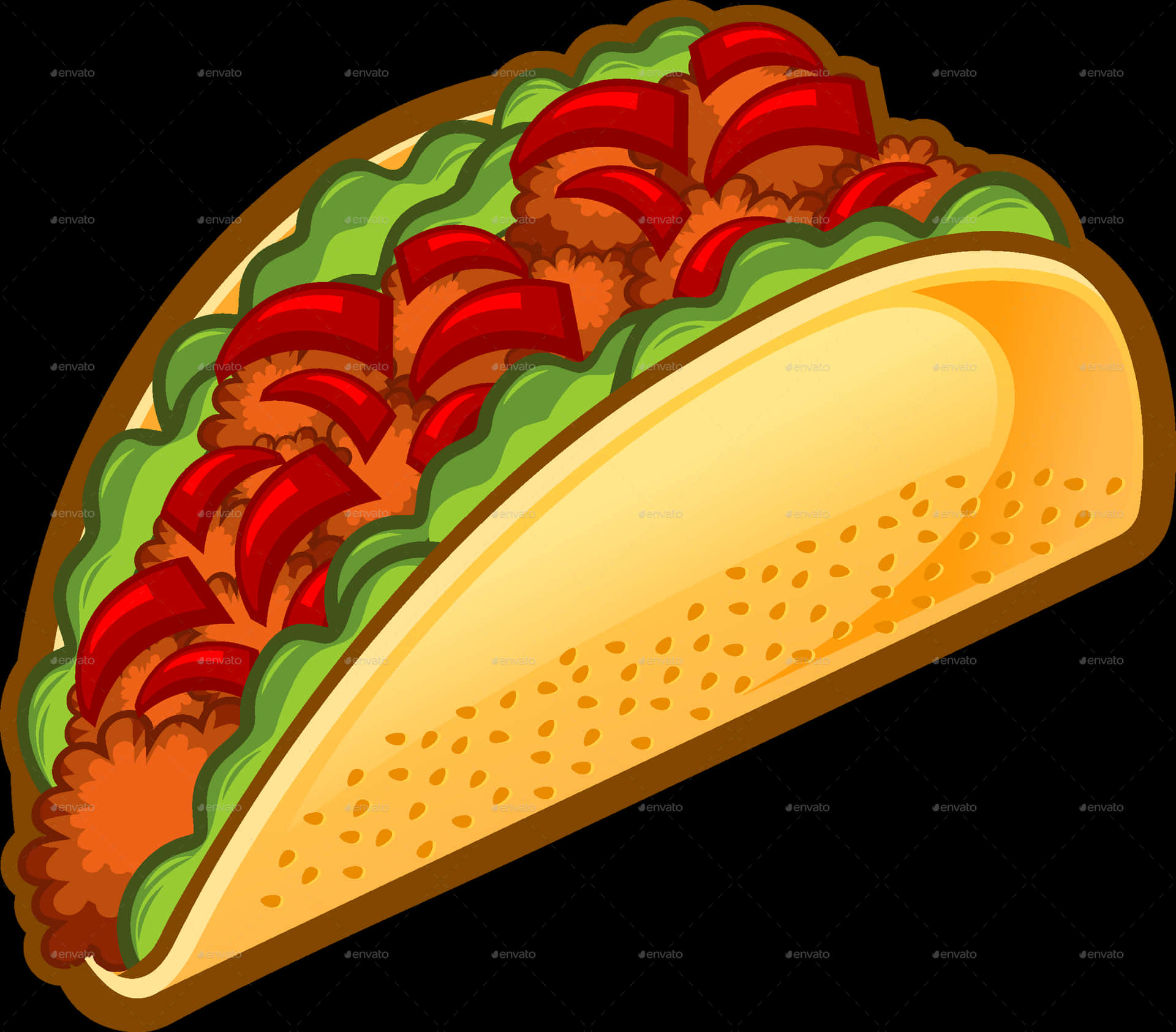 Delicious Taco Illustration PNG