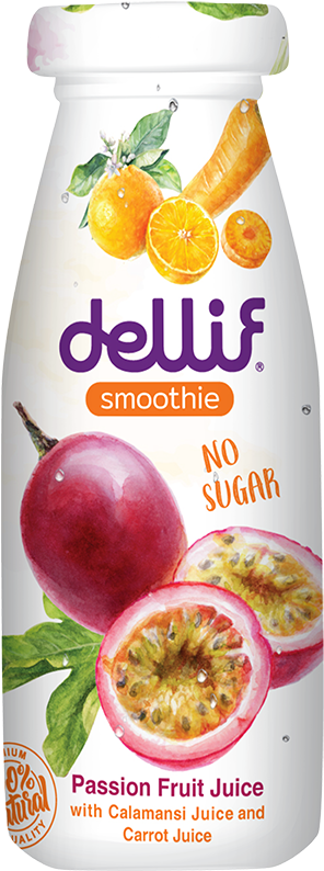 Delif Smoothie Passion Fruit Juice Bottle PNG