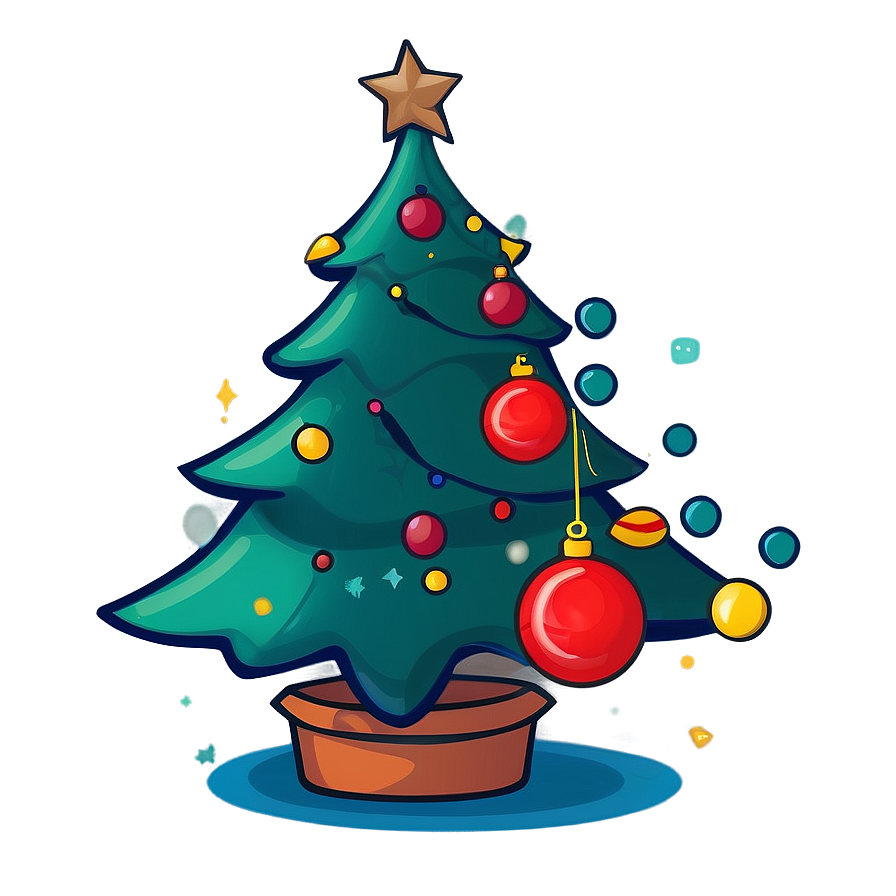 Delightful Cartoon Christmas Tree Png 06132024 PNG