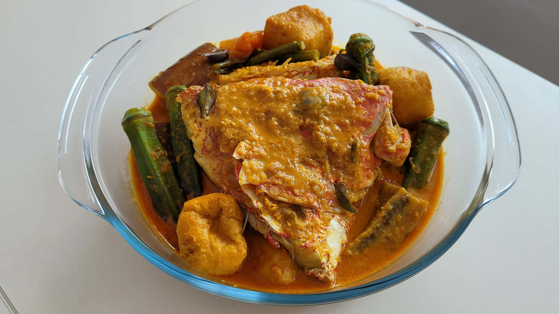 Delightful Malaysian Style Fish Head Curry Wallpaper