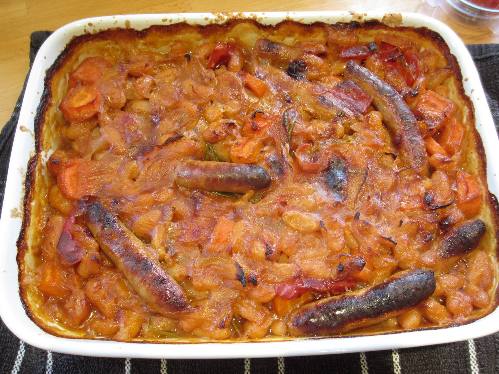 Delightful Sausage Cassoulet With Bacon Wallpaper