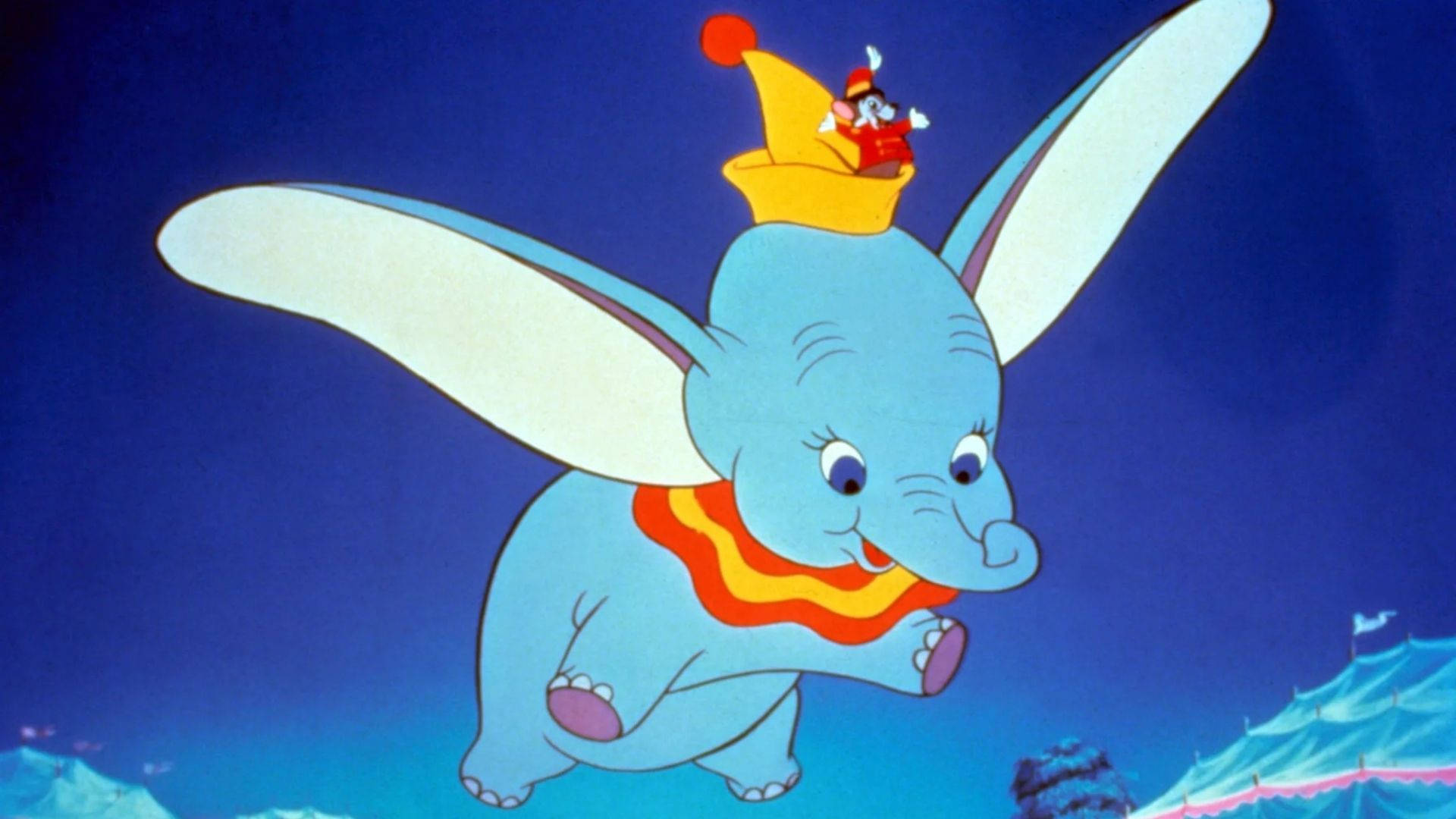Delightfully Flying Dumbo Background