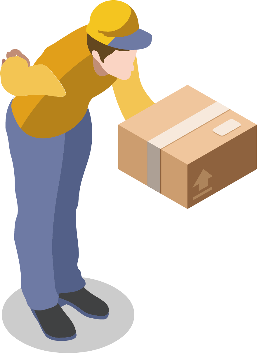 Delivery Person Lifting Package PNG