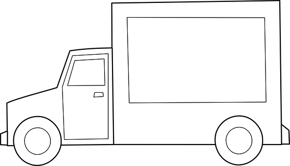 Delivery Truck Outline Graphic PNG