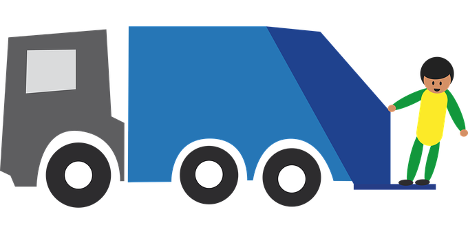 Delivery Truckwith Driver Cartoon PNG
