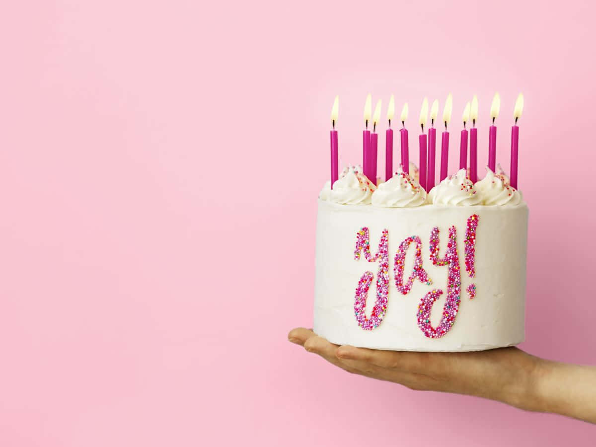 Deliziosae Colorata Torta Di Compleanno Con Le Candele