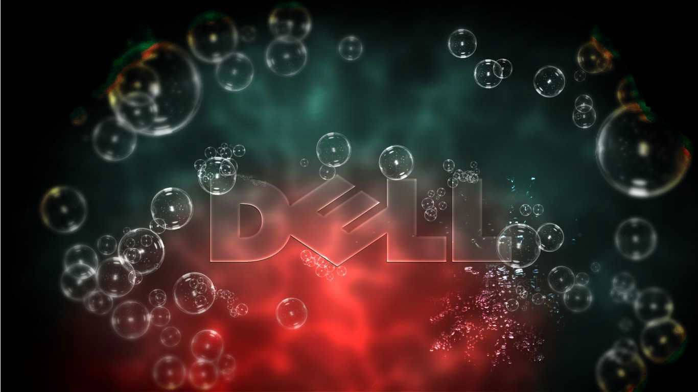 Dell Hd-logo Med Bobler Wallpaper