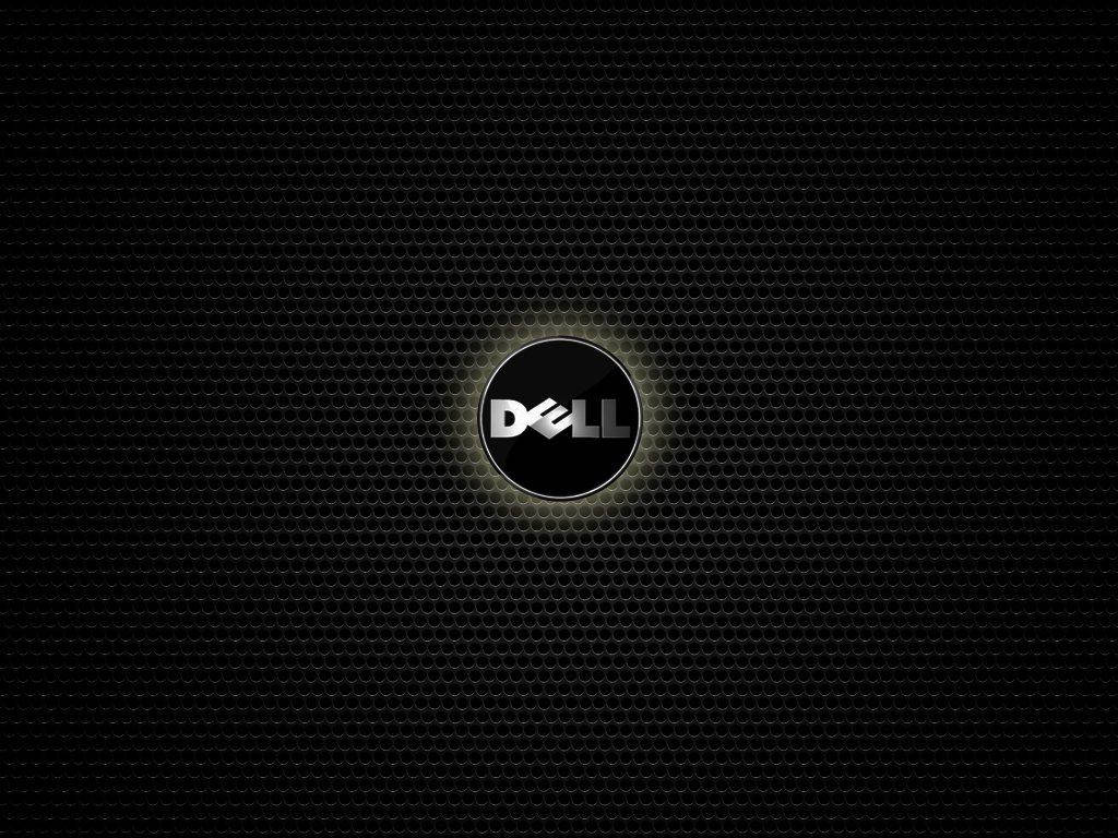 Dell Hd-logo Med Gul Baggrundsbelysning Wallpaper