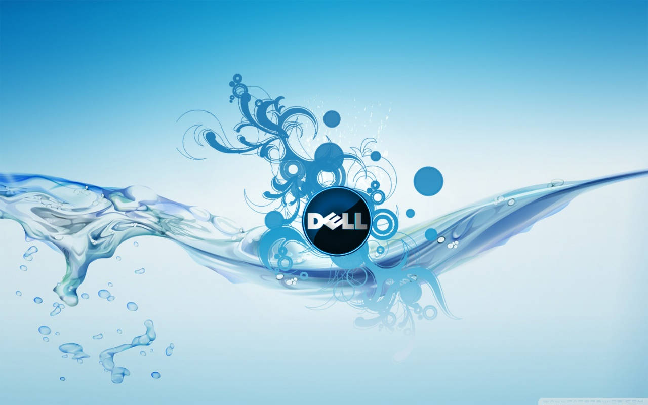 Dell Hd-logo Med Lyseblå Baggrund Wallpaper