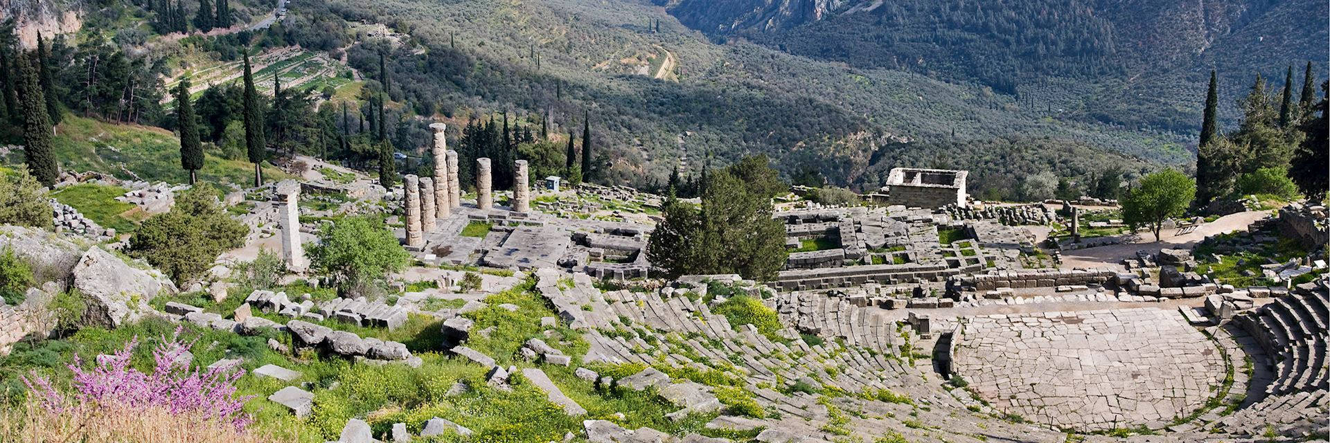 Delphi Apollos Temple Panoramic View Wallpaper