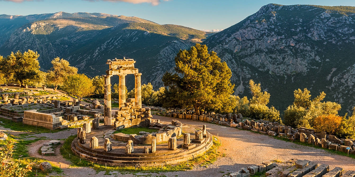 Santuariodi Delphi Athena Sfondo