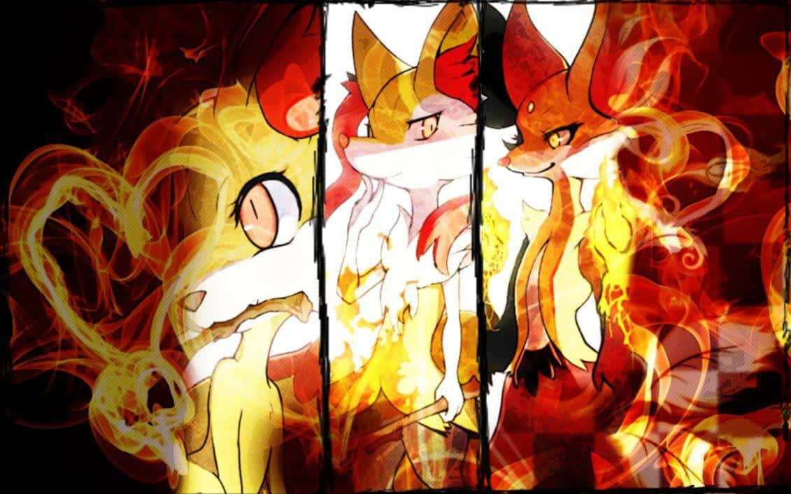 Delphox Fire Psychic Pokemon Art Wallpaper