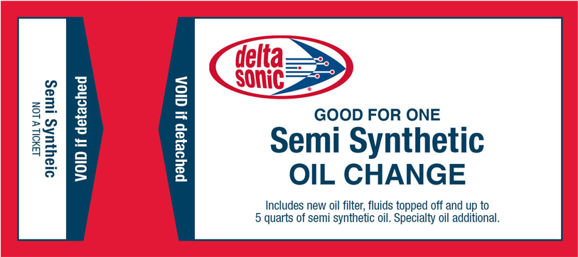 Delta Sonic Semi Synthetic Oil Change Coupon PNG
